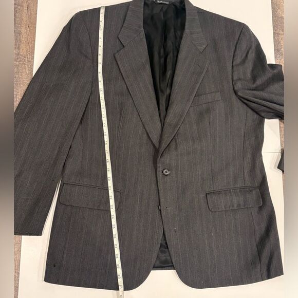 Burberry 2-Button Pinstripe Wool Blazer - Picture 9 of 10
